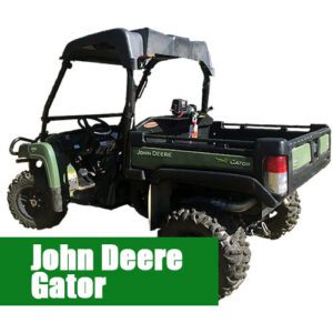 John Deere Gator utility vehicle, side view.